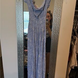 Light Blue Floral Maxi Dress